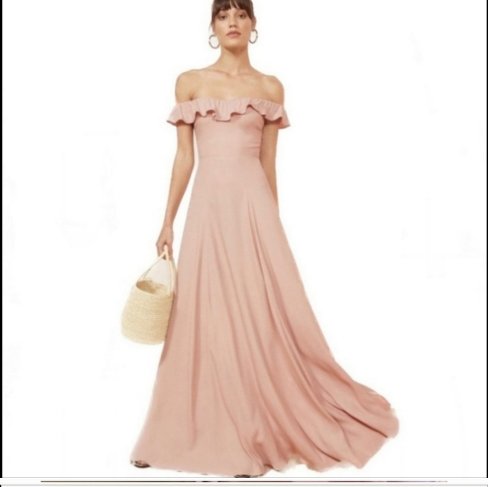 *DELETING SOON* Reformation Romantic Ruffle Pink Verbena maxi dress size 12